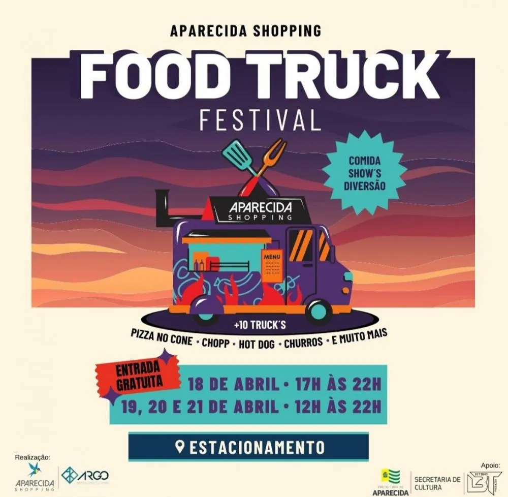 Festival de Food Truck invade estacionamento do Aparecida Shopping