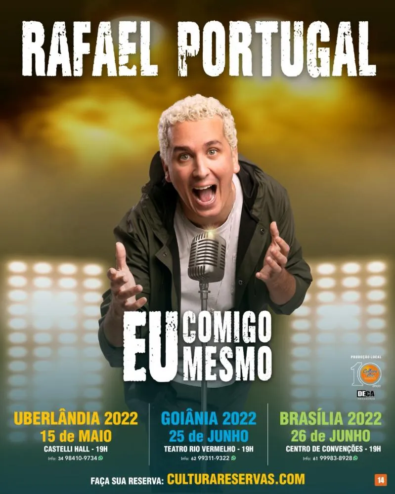 Goiânia recebe Rafael Portugal pela segunda vez este ano